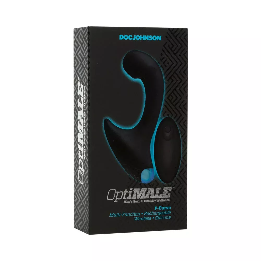 Doc Johnson OptiMALE Vibrating P-Massager with Wireless Remote Black