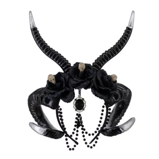 Double Devil Horn Chained Gothic Headpiece