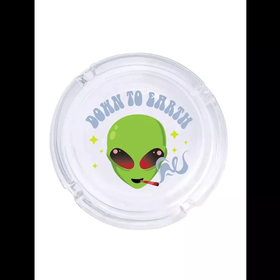Down to Earth Alien Glass Ashtray
