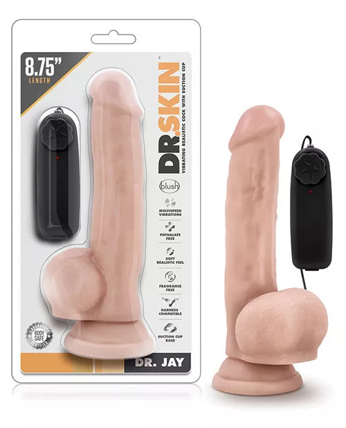 Dr. Jay 8.75" Vibrating Dildo - Vanilla