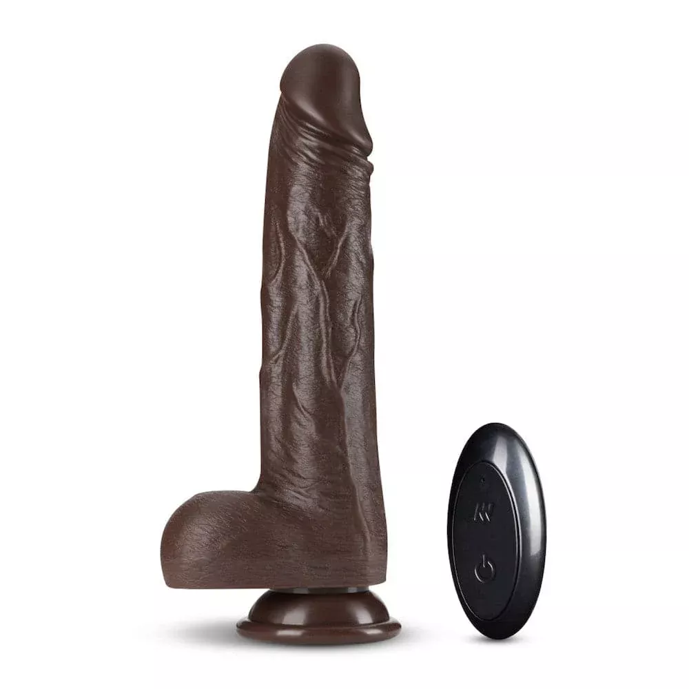 Dr. Skin Silicone Dr. Murphy Thrusting Remote Control Vibrator - Chocolate