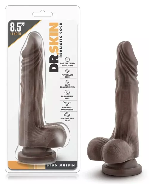 Dr. Skin Stud Muffin 8.5" Dong - Chocolate