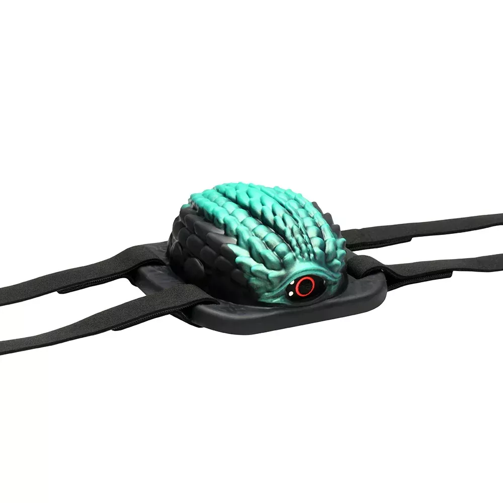 Dragon - Vibrating Rechargeable Remote Control Silicone Grinder - Black/Teal