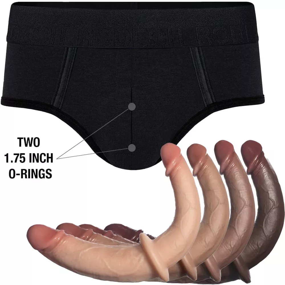 Duo Brief & Realistic Double Trouble Double Ended Dildo - Package Deal