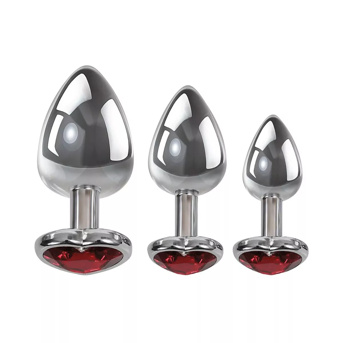 A&E Three Hearts Gem Anal Plug Set