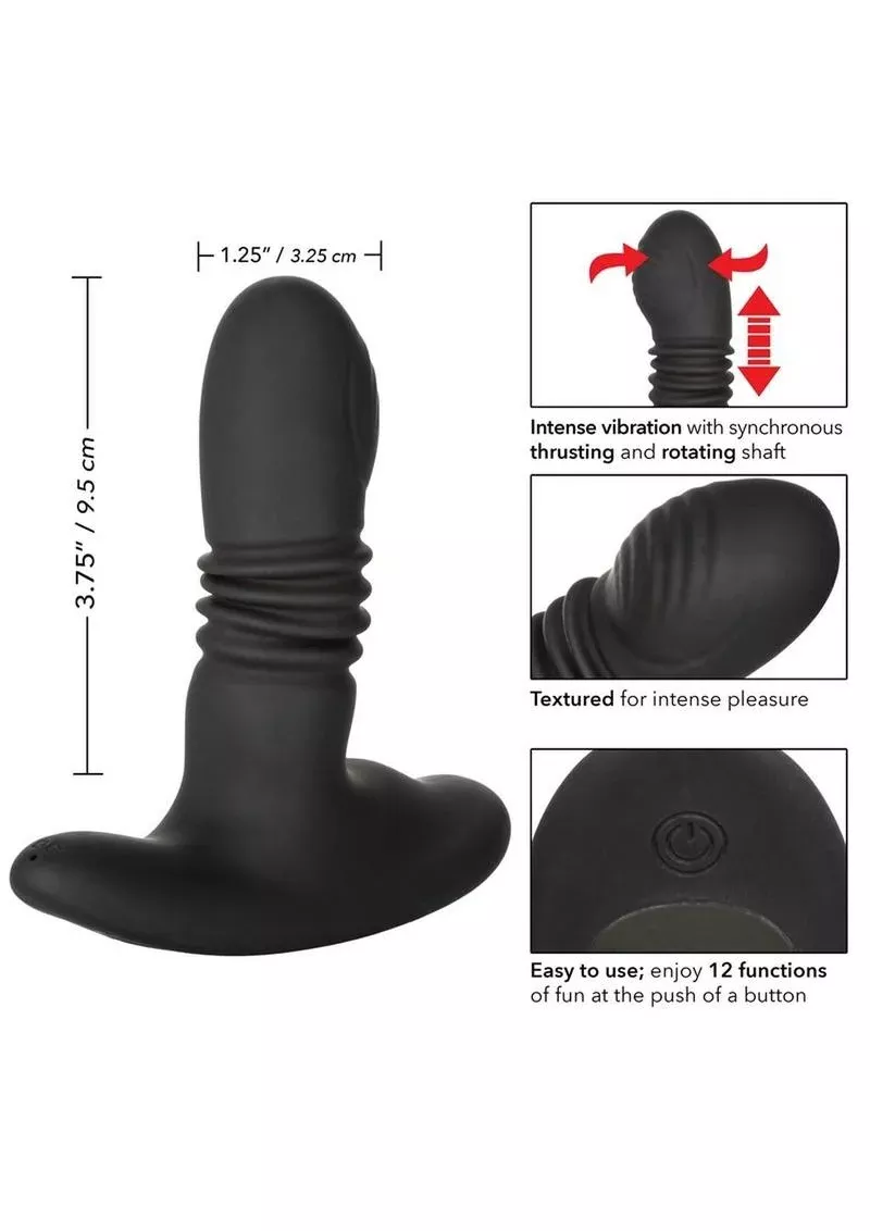 Eclipse: Thrusting Rotator Probe: Silicone Rechargeable Vibrating Anal Plug