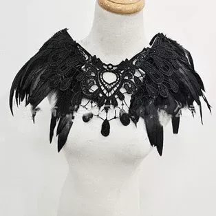 Elegant Feather Gothic Shawl