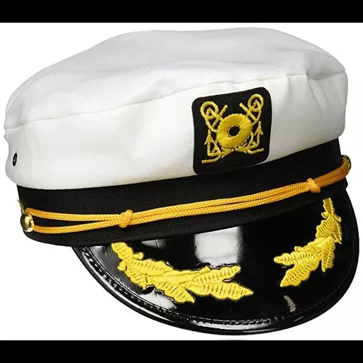 Embroidered Bill White Yacht Cap