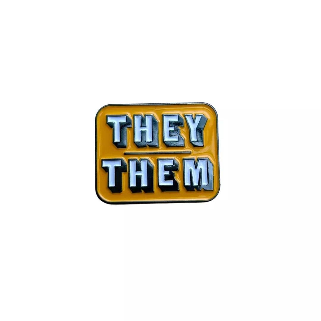 Enamel Pronoun Pin (They/Them)