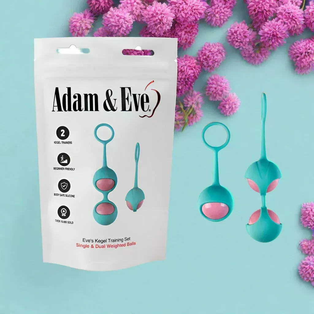 Eve's Kegel Training Set for Pelvic Floor Strengthening - Includes 2 Silicone Trainer Balls
