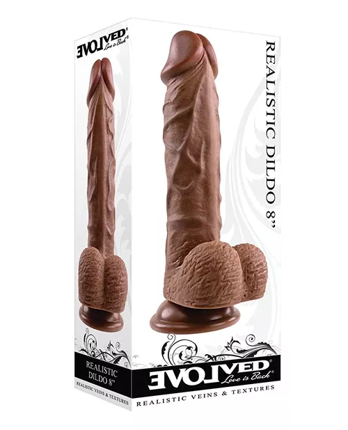 Evolved 8" Dildo with balls - Dark