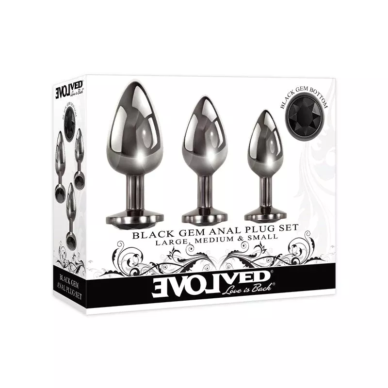 Evolved Gem Black Anal Plug Set