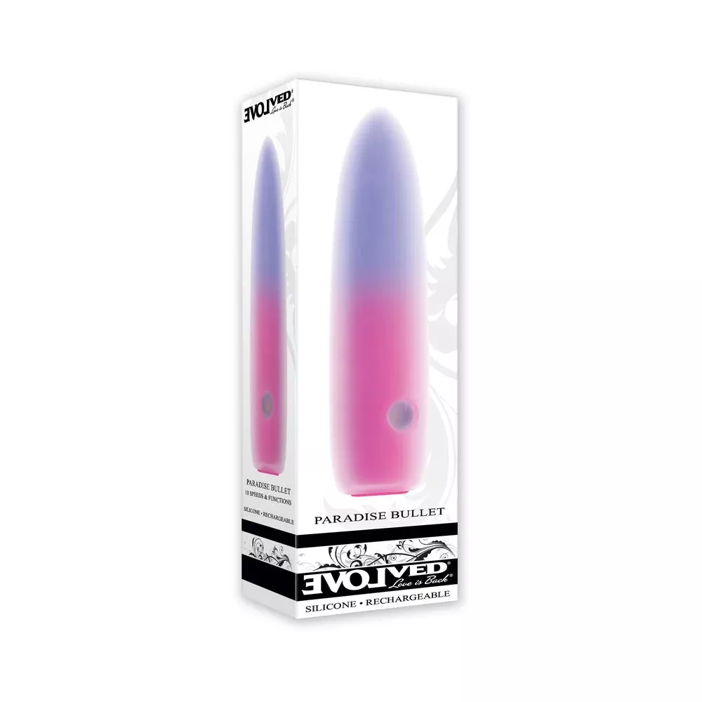 Evolved Paradise Bullet Rechargeable Dual Layer Silicone Bullet Vibrator Pink/Purple