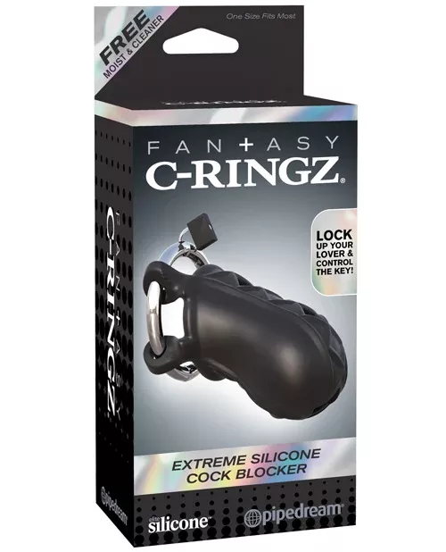 Extreme Silicone Cock Blocker - Black