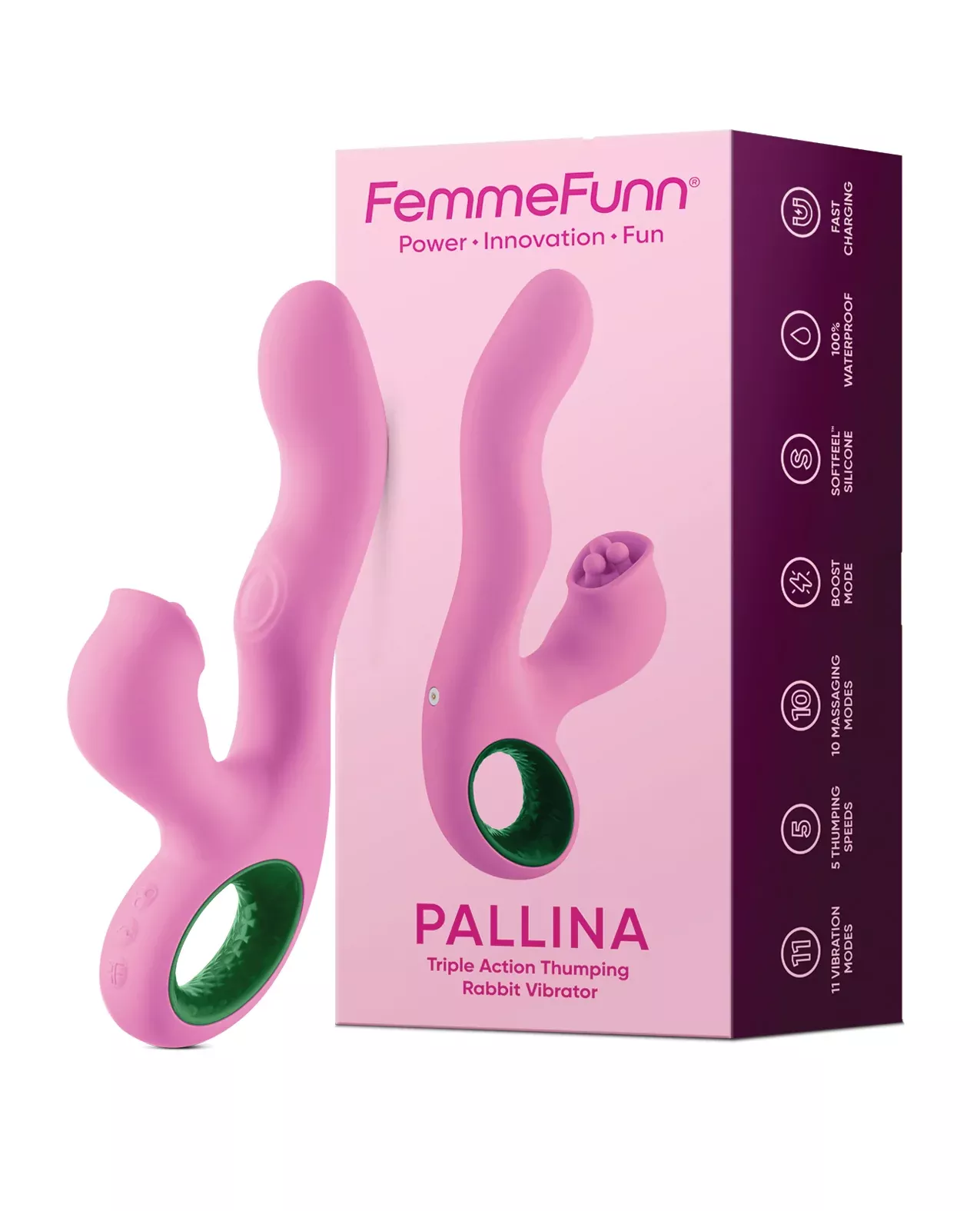 Femme Funn Pallina Triple Action Rabbit Vibrator Pink