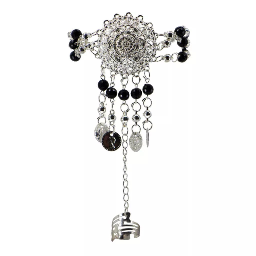 Festival Hand Chain With Beads And Coins