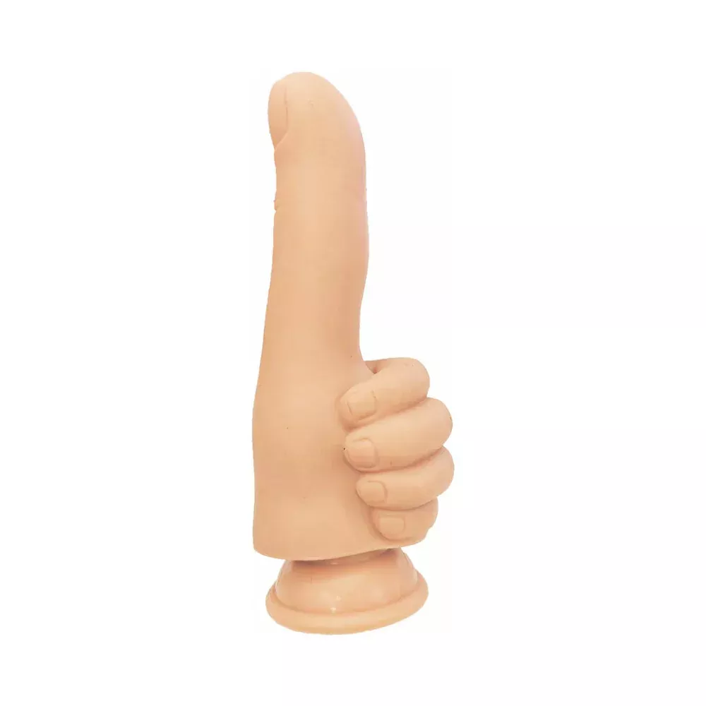 Finger Fest Silicone Dildo - 4.3" Thumbs Up - Vanilla