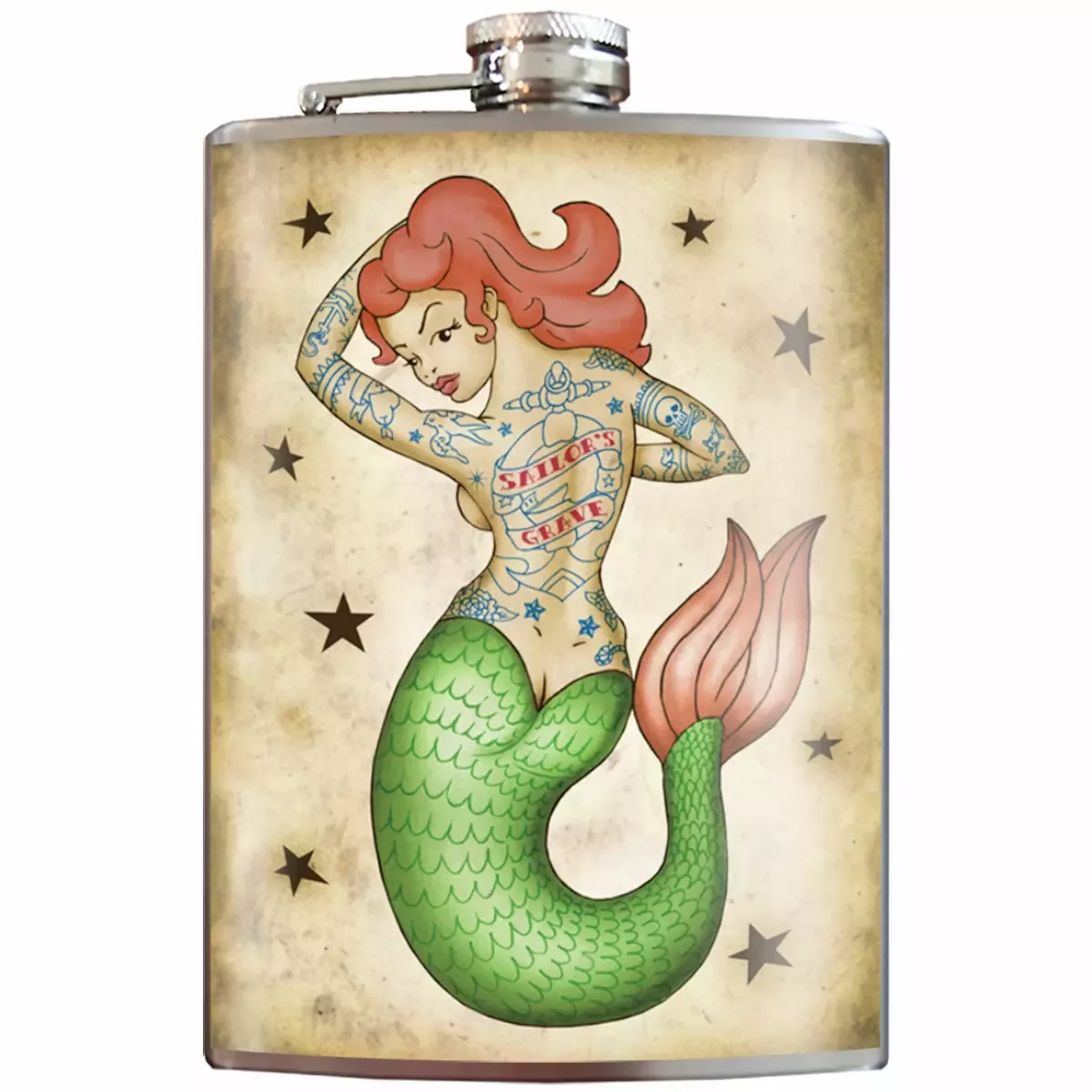 Flask - Tattooed Mermaid