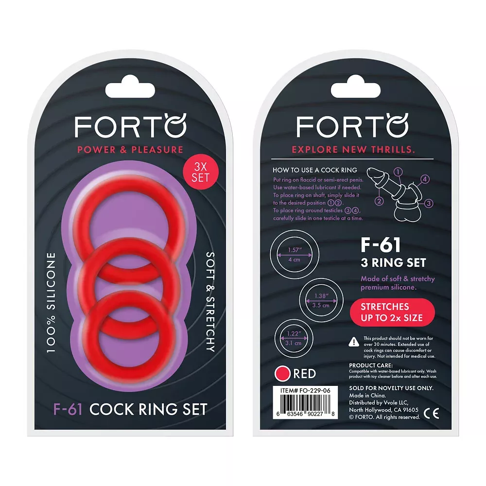 FORTO F-61 C-Ring 3pc Set - Red