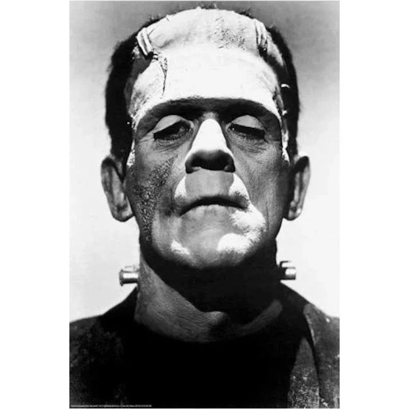 Frankenstein Black & White Poster