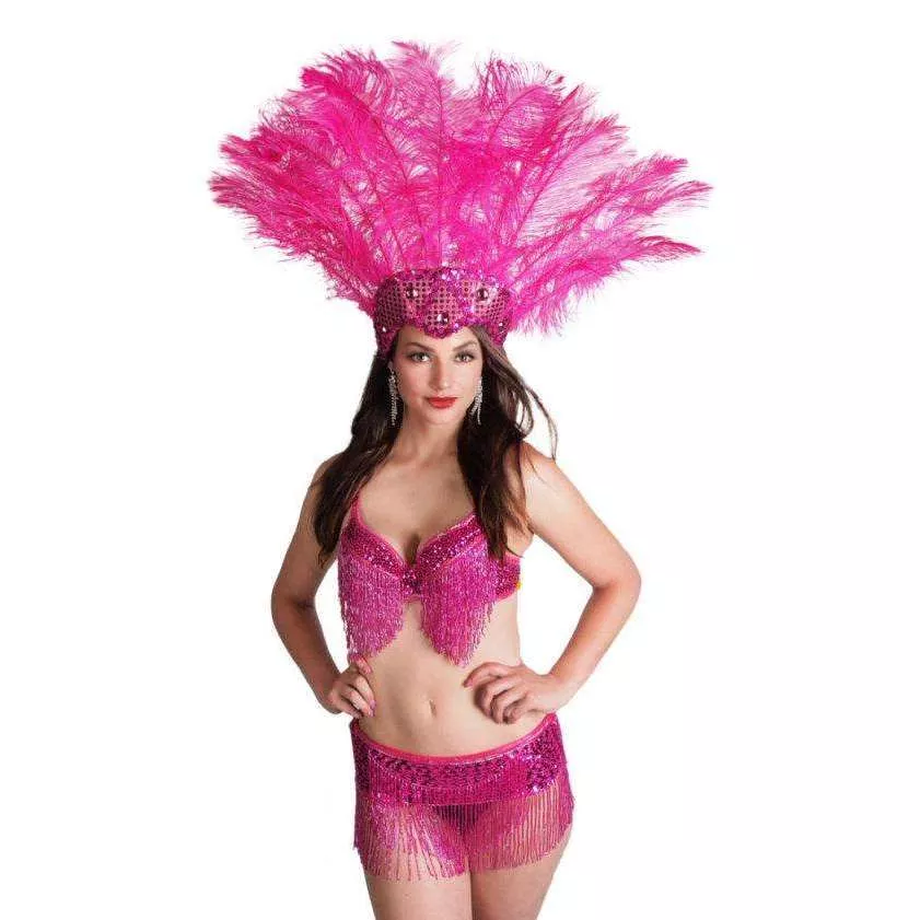 Fuchsia Beaded Fringe Belt