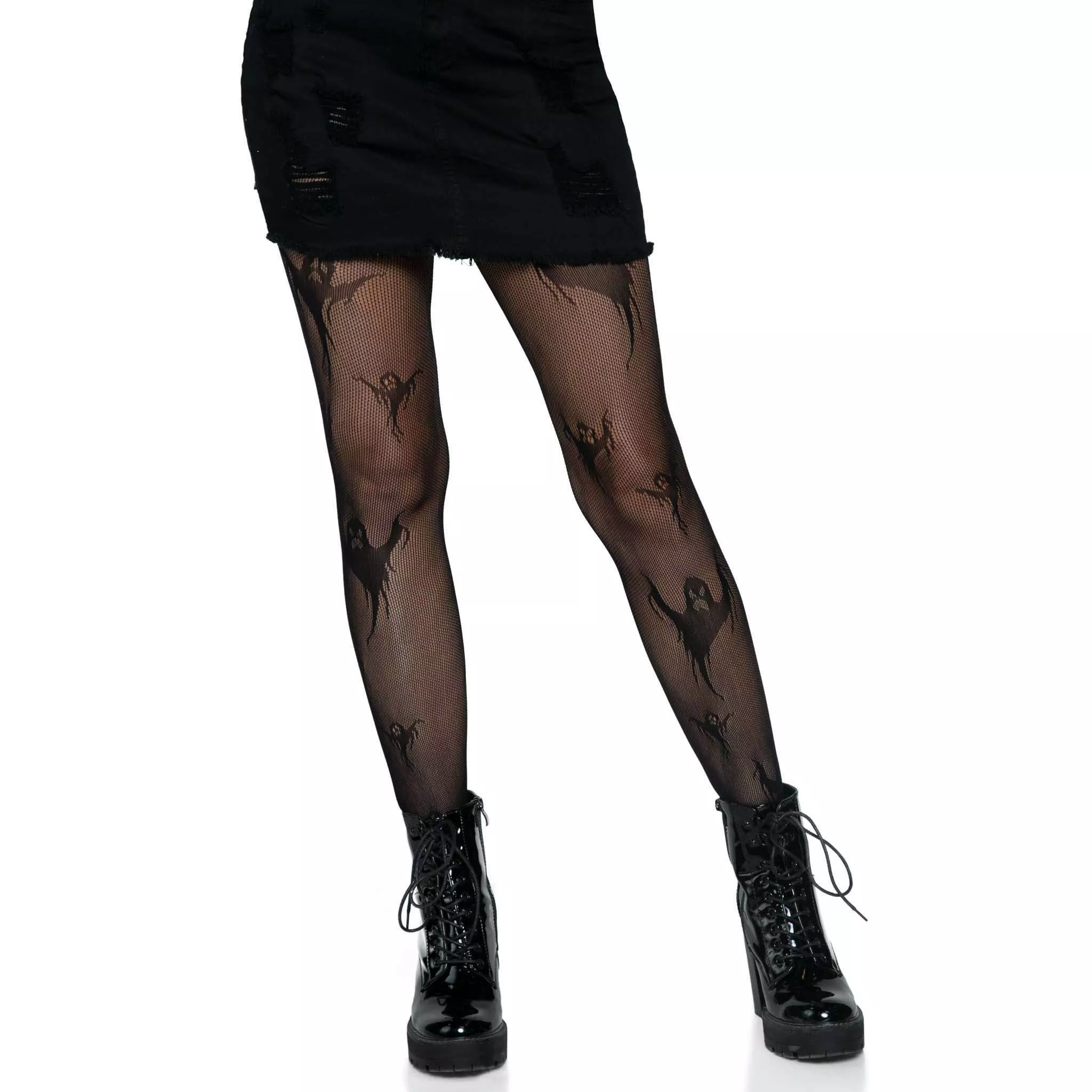 Get Ghosted Spooky Ghost Fishnet Tights