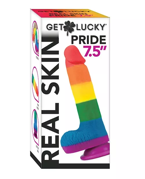 Get Lucky 7.5" Real Skin Pride Dildo