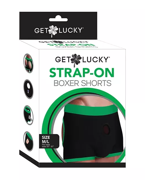 Get Lucky Strap On Boxers - M/L Black/Green