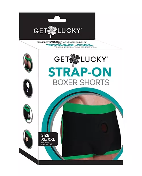 Get Lucky Strap On Boxers - XL/XXL Black/Green