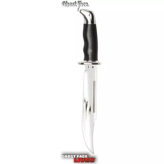Ghost Face 13" Plastic Chrome Finish Bowie Knife Prop