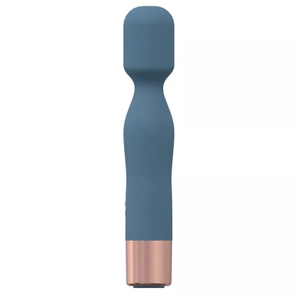 Glamour 10 Speed Silicone Rechargeable Mini Wand - Blue Gray