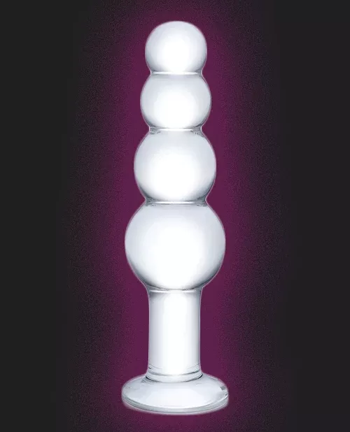 Glas 7.25" Glass Beaded Butt Plug