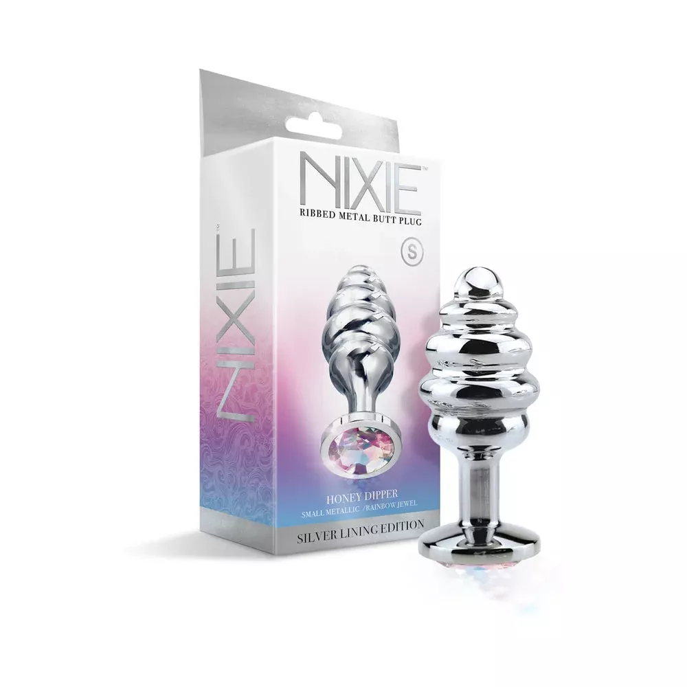Global Novelties Nixie Ribbed Metal Butt Plug Honey Dipper