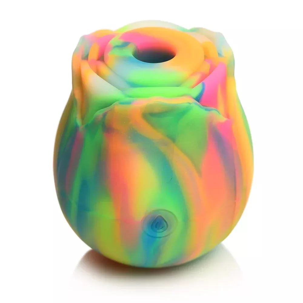 Glow Rose Suction Clitoral Stimulator - Glow in the Dark Rainbow
