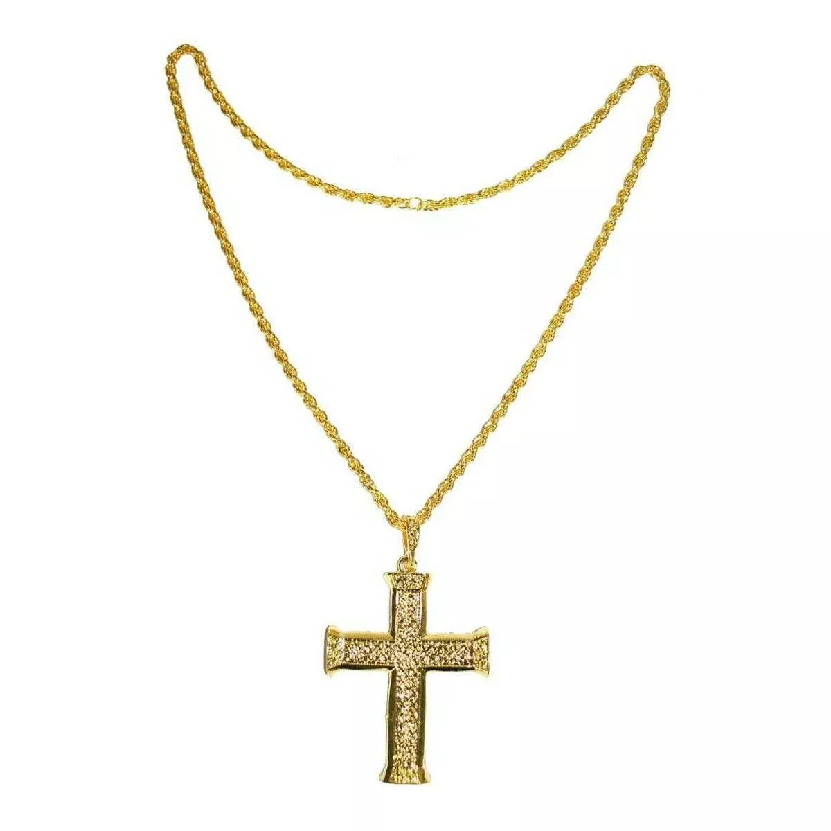 Gold Classic Metal Cross Unisex Necklace