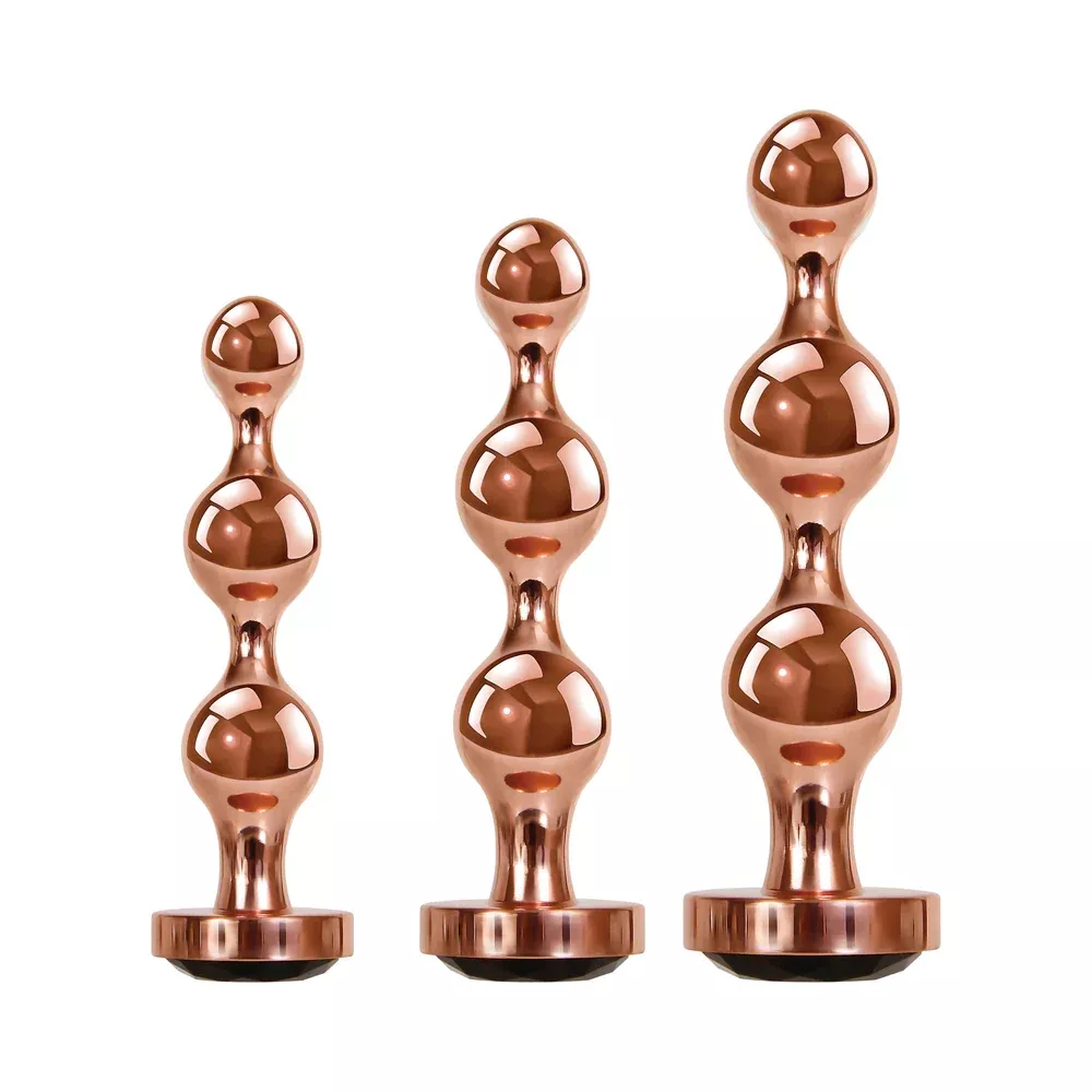 Gold Digger Rose Gold Aluminum Plug with Gem Base Set