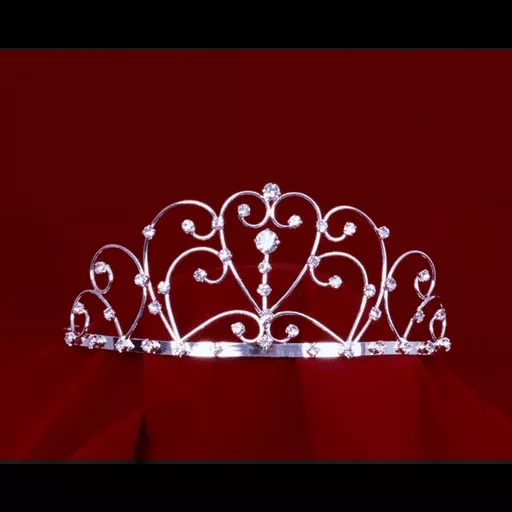 Gold Rhinestone Tiara with Center Heart
