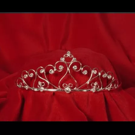 Gold Rhinestone Tiara with Hearts