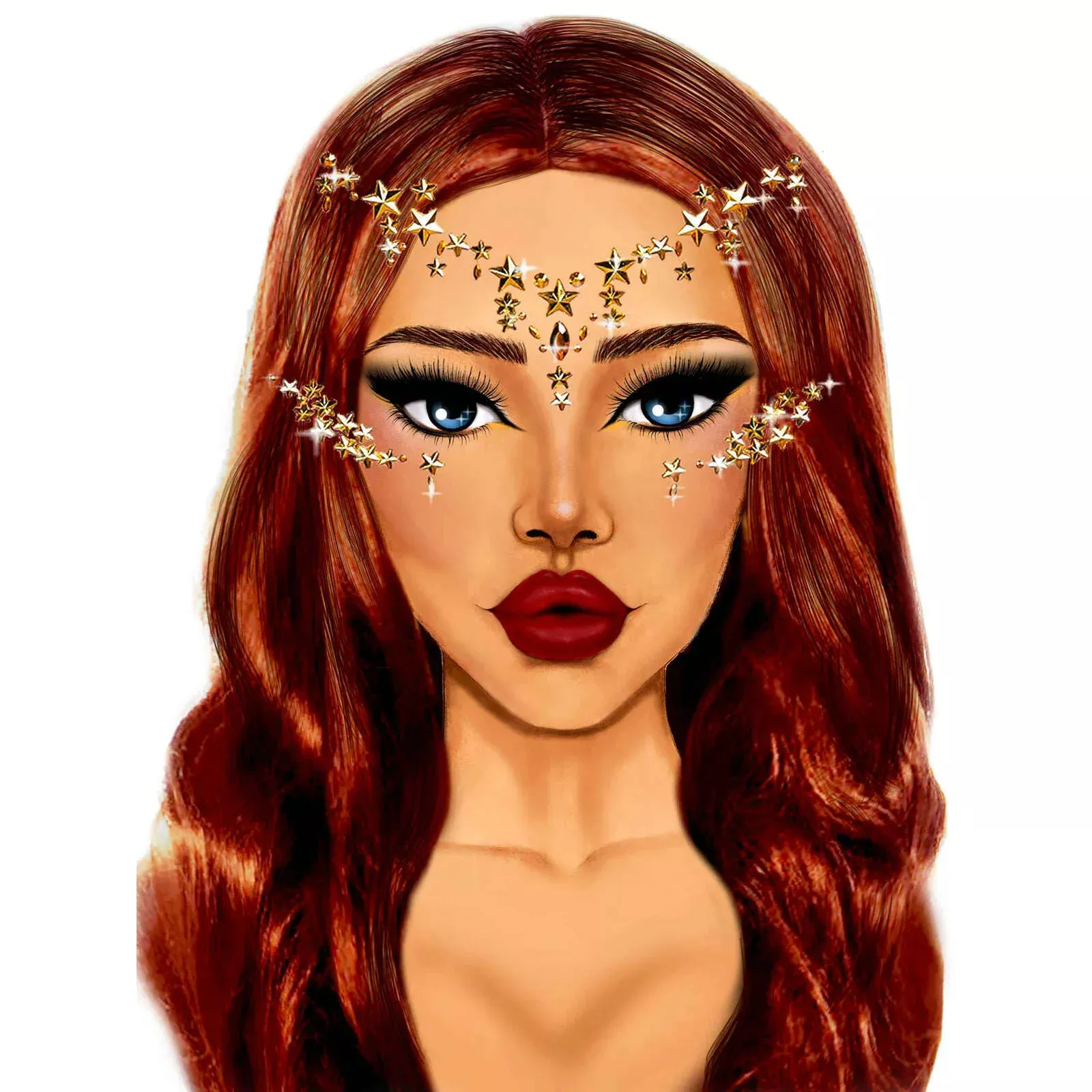 Gold Star Face Jewels