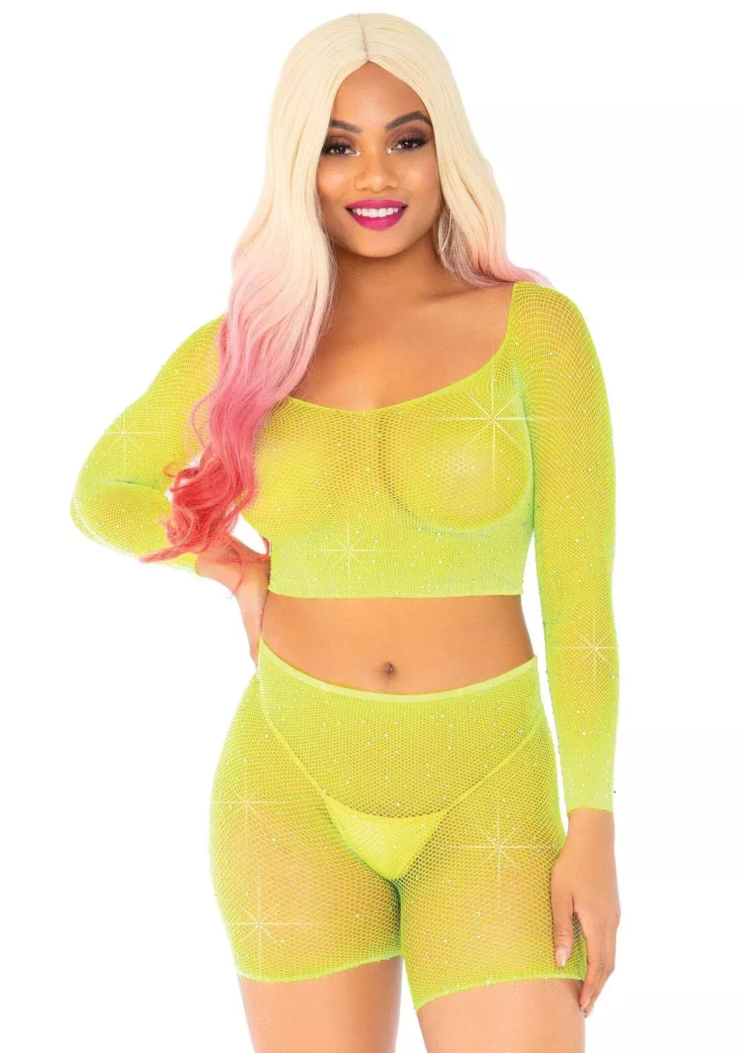 Good Vibes Fishnet 2Pc Set