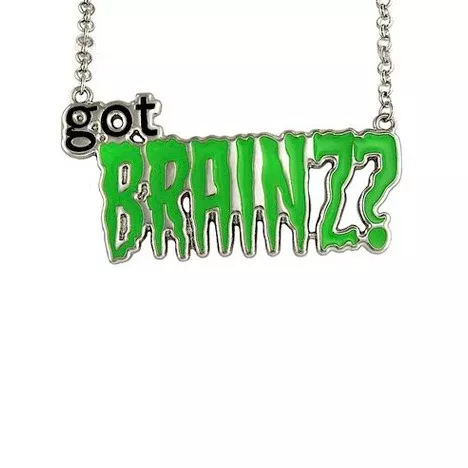 Got Brainz? Green Zombie Necklace