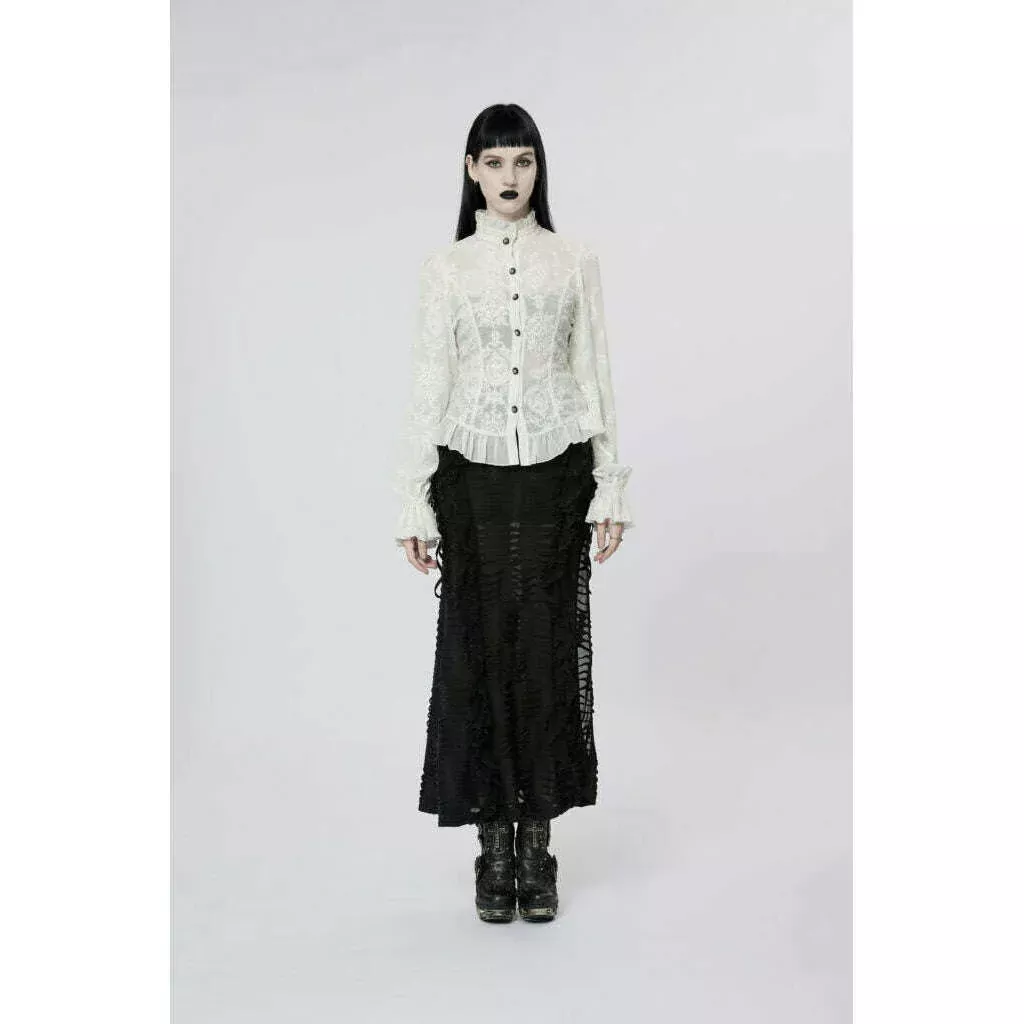 Gothic Chiffon Embroidered Blouse