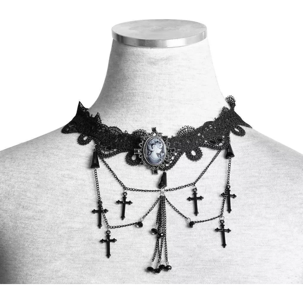 Gothic Cross Cameo Choker