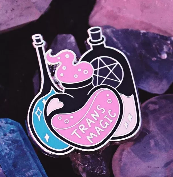 Grrrl Spells Pin "Trans Magic"