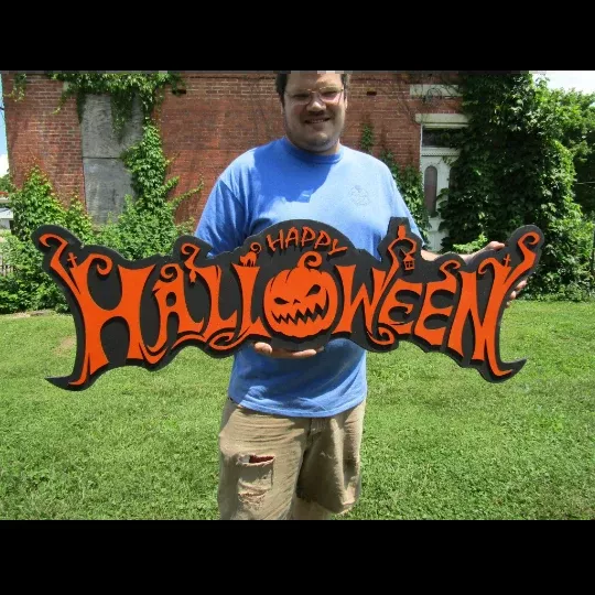 Halloween Jack O Lantern Spooky Forest Sign
