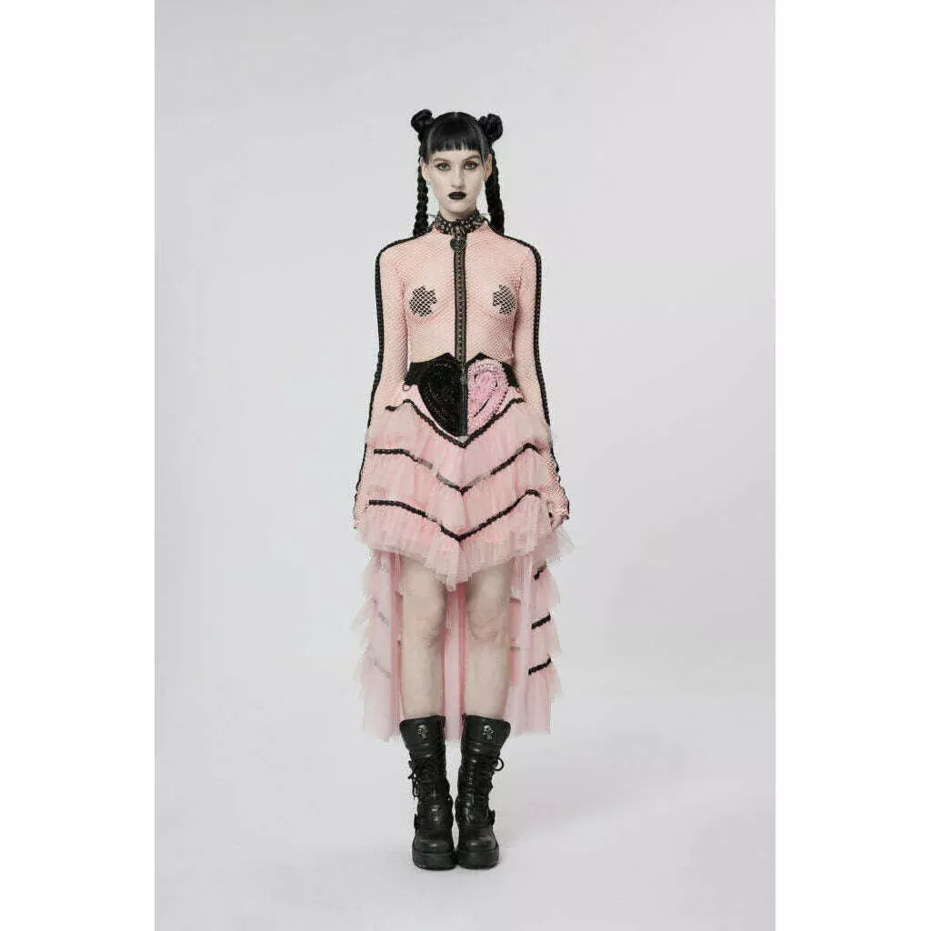 Heart Shaped Waist Gothic Ruffle Layered Skirt