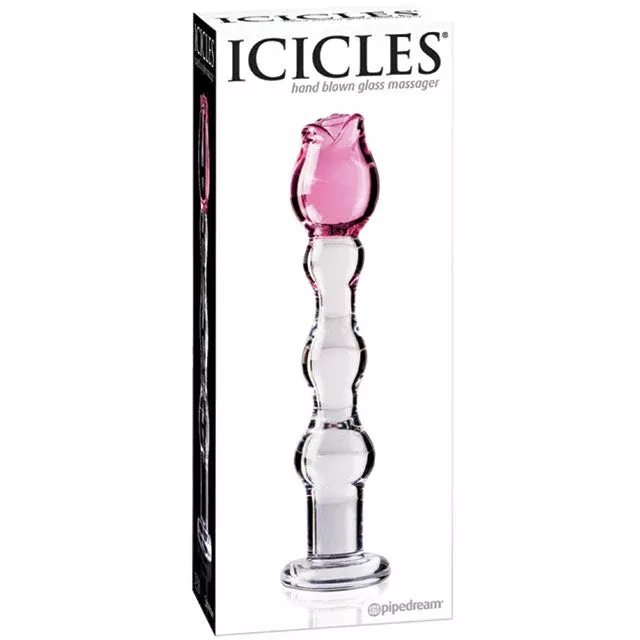 Icicles No. 12- Glass Dong With Flower On Top