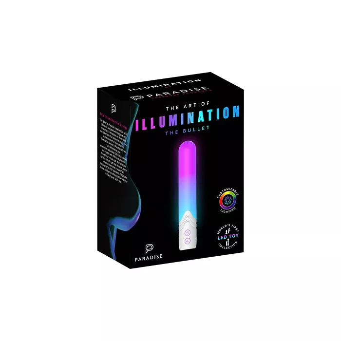 Illumination THE Bullet by Paradise: App-Controlled RGB Waterproof Vibrator