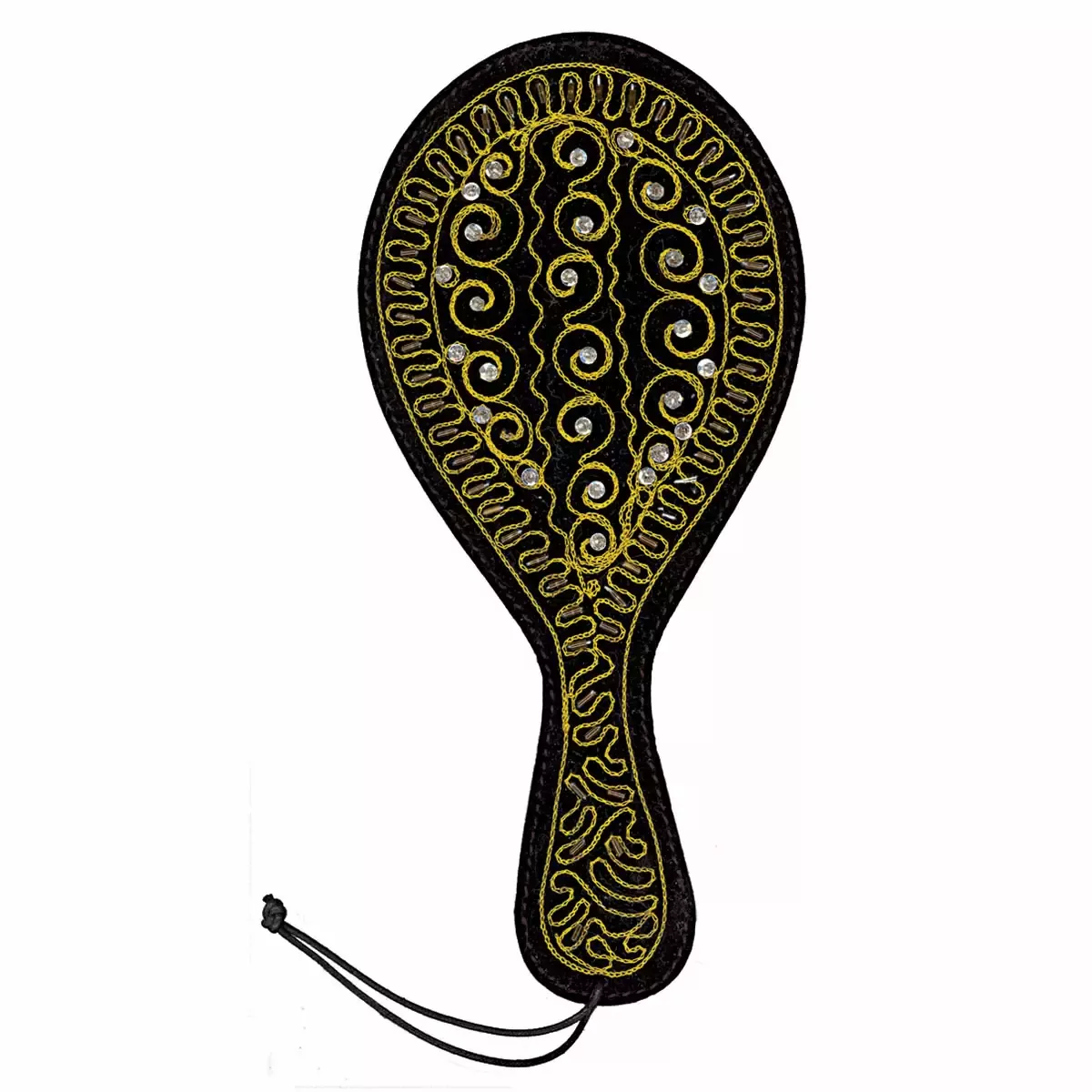 Jeweled Leather Paddle Gold