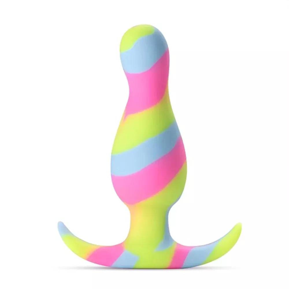 Kaleido Silicone Anal Plug - Multi Swirl